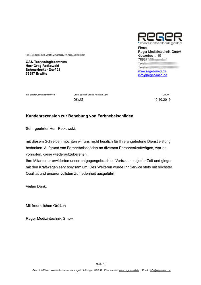 Farbnebel-Schaden in Villingendorf